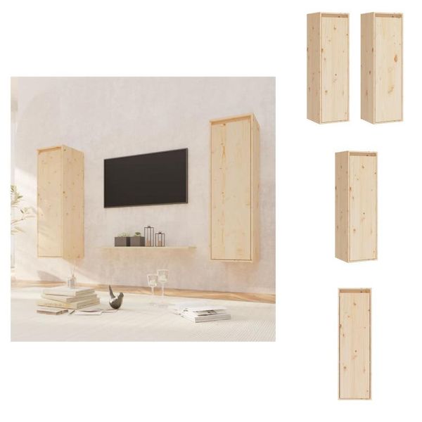 Vidaxl Armadi A Muro 2 Pezzi 30X30X100 Cm In Legno Di Pino Massiccio - Mensole A Muro-image