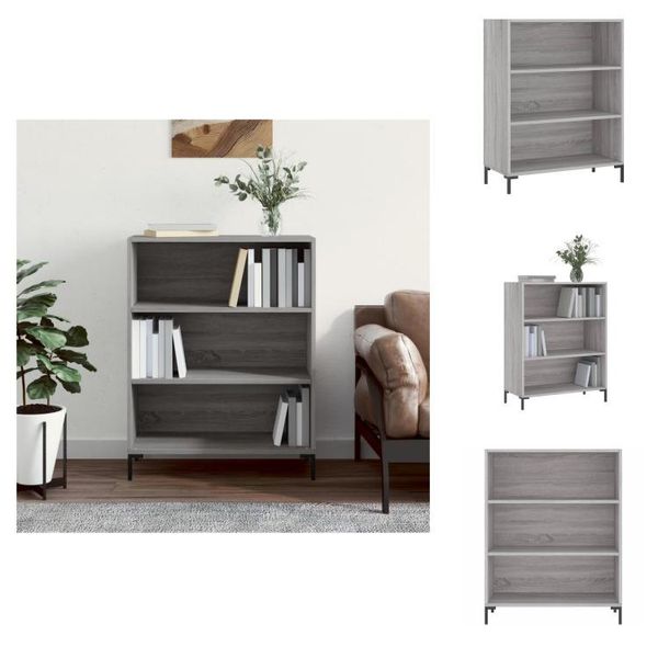 Vidaxl Libreria Grigio Sonoma 69,5X32,5X90 Cm Materiale A Base Di Legno - Librerie E Scaffalature-image
