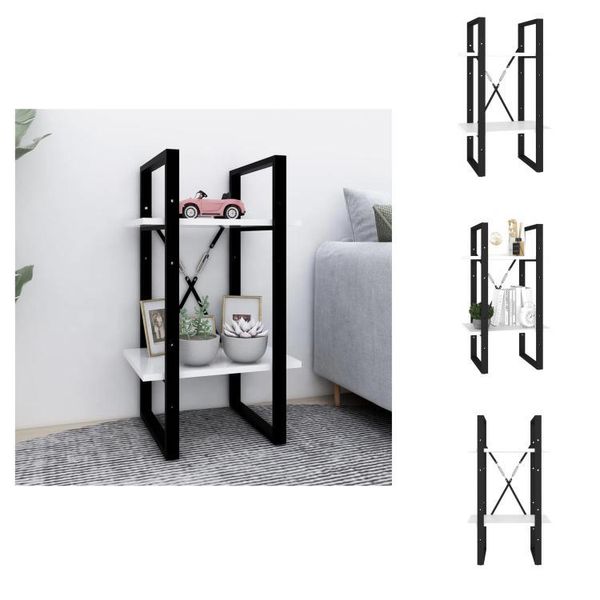 Vidaxl Libreria A 2 Scomparti Bianca 40X30X70 Cm In Legno - Librerie E Scaffalature-image