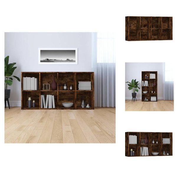 Vidaxl Libreria/Seduta In Rovere Affumicato 66×30×130 Cm Materiale A Base Di Legno - Librerie E Scaffalature-image