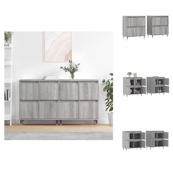 Vidaxl Credenze 2 Pz. Materiale A Base Di Legno Sonoma Grigio - Credenze-image