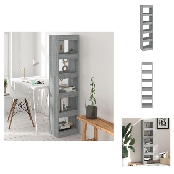 Vidaxl Libreria/Divisorio Grigio Sonoma 40X30X166 Cm - Librerie E Scaffalature-image