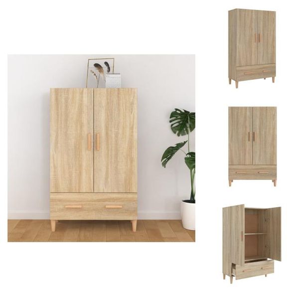 Vidaxl Credenza Sonoma-Quercia 70X31X115 Cm Materiale A Base Di Legno - Credenze-image
