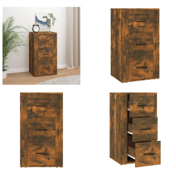 Vidaxl Credenza In Rovere Affumicato 40X33X70 Cm In Legno - Credenza - Credenza - Armadio - Armadio Portaoggetti-image