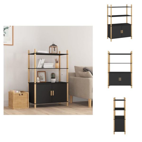 Vidaxl Credenza Nera 80X40X121 Cm In Materiale Ligneo - Credenze-image