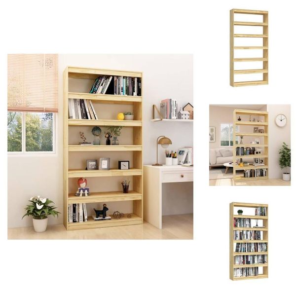Vidaxl Libreria/Divisorio 100X30X200 Cm In Legno Di Pino Massiccio - Librerie E Scaffalature-image