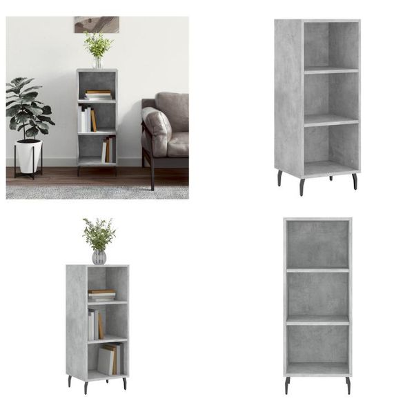 Vidaxl Credenza Grigio Cemento 34,5X32,5X90 Cm In Legno - Credenza - Credenze - Armadio - Armadio Portaoggetti-image