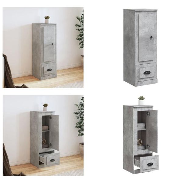 Vidaxl Credenza Grigio Cemento 36X35,5X103,5 Cm Materiale A Base Di Legno - Credenza - Credenze - Madia - Armadio-image
