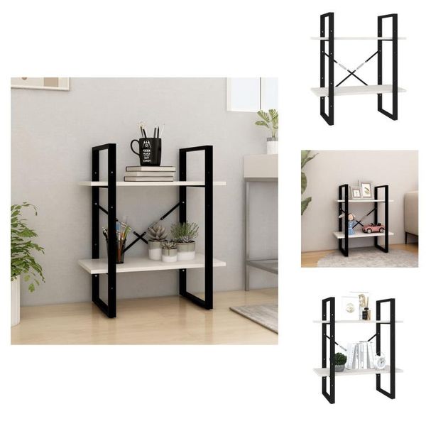 Vidaxl Libreria A 2 Scomparti Bianca 60X30X70 Cm In Legno Di Pino Massiccio - Librerie E Scaffalature-image