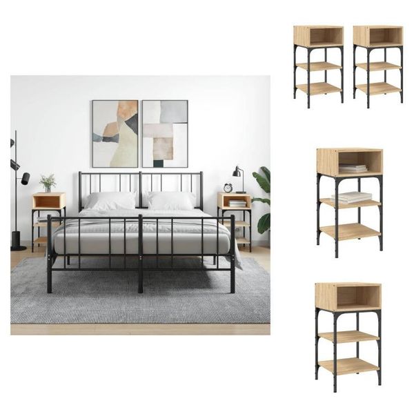 Vidaxl Comodini 2 Pezzi Rovere Sonoma 35X34,5X70 Cm Materiale A Base Di Legno - Comodini-image