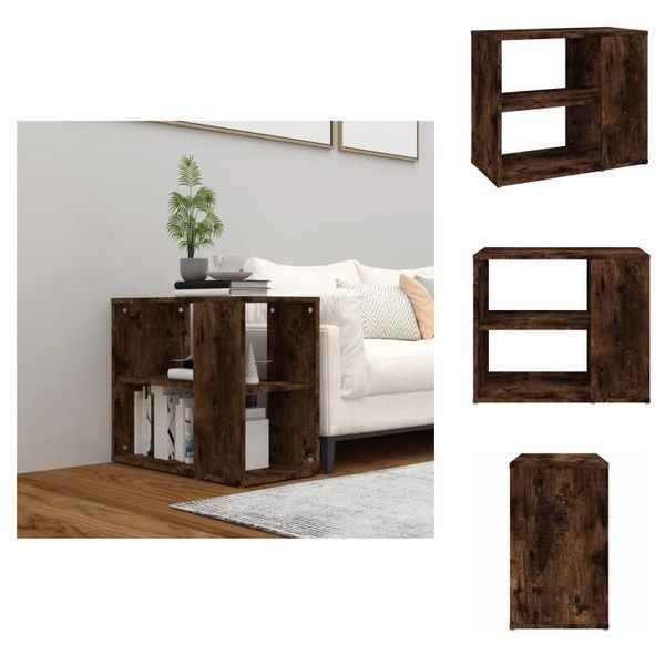 Vidaxl Tavolino In Rovere Affumicato 60X30X50 Cm Materiale A Base Di Legno - Credenze-image