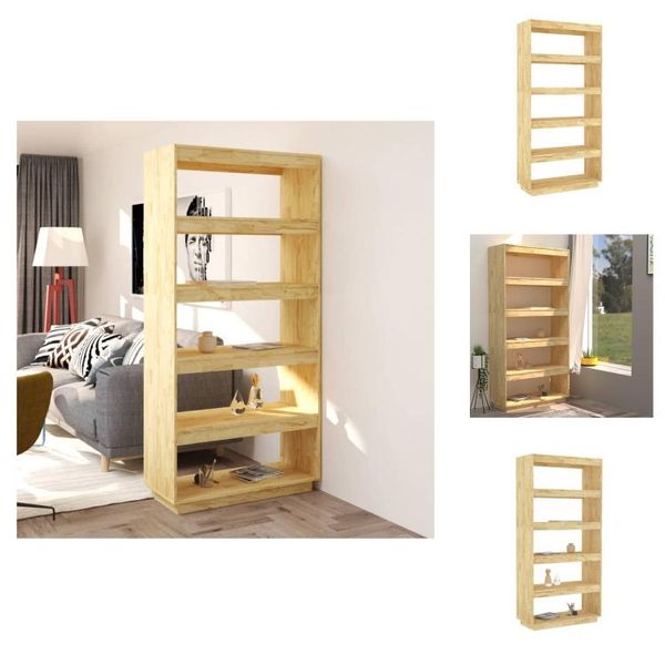 Vidaxl Libreria/Divisorio 80X35X167 Cm In Legno Di Pino Massiccio - Librerie E Scaffalature-image