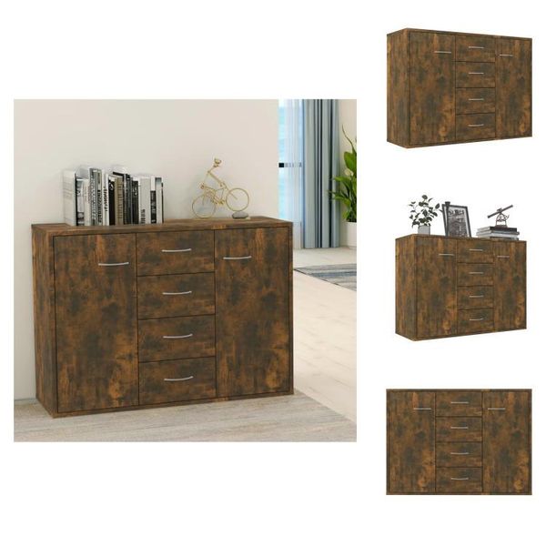 Vidaxl Credenza Rovere Fumé 88X30X65 Cm Materiale Legno - Credenze-image