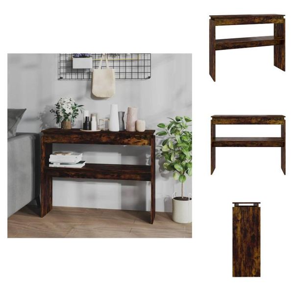 Vidaxl Tavolo Consolle Rovere Fumé 102X30X80 Cm Materiale A Base Di Legno - Tavoli Laterali-image