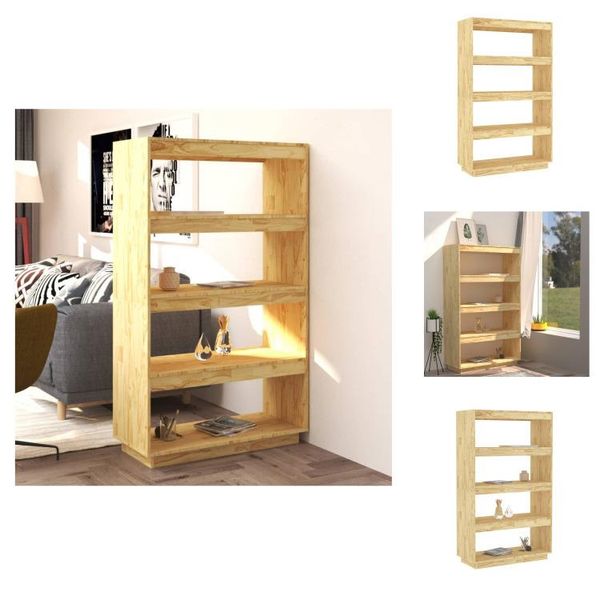 Vidaxl Libreria/Divisorio 80X35X135 Cm In Legno Di Pino Massiccio - Librerie E Scaffalature-image