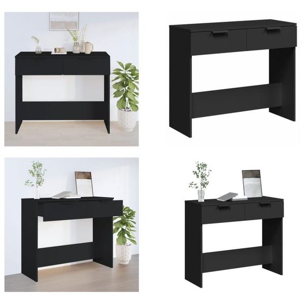 Vidaxl Tavolo Consolle Nero 90X36X75 Cm In Legno - Tavolo Consolle - Tavoli Consolle - Tavolo - Tavolo Da Ingresso-image