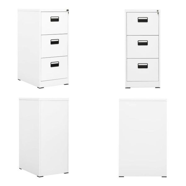Vidaxl Armadio Per Archiviazione Bianco 46X62X102,5 Cm In Acciaio - Armadio Per Archiviazione - Armadio Per Ufficio - Armadio In Acciaio-image