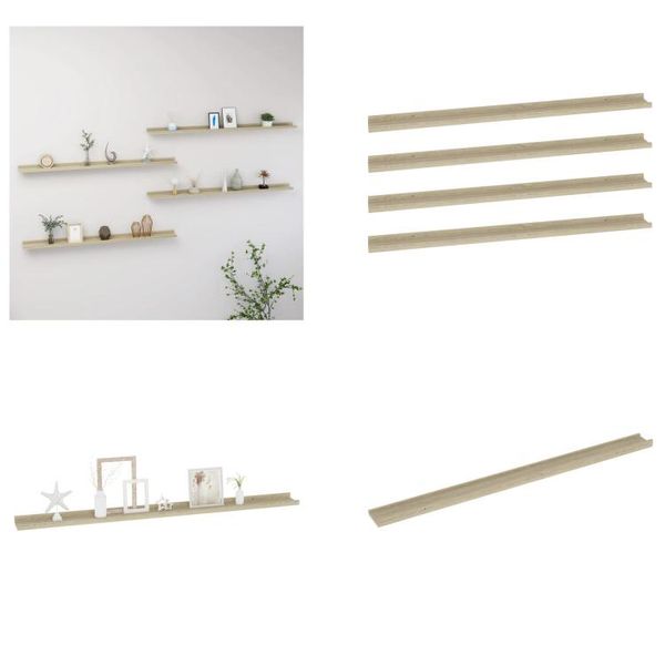 Vidaxl Mensole Da Parete 4 Pz. Rovere Sonoma 115X9X3 Cm - Mensola A Muro - Mensole A Muro - Mensole A Muro - Mensole A Muro - Mensole A Muro-image