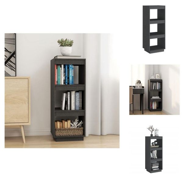 Vidaxl Libreria/Divisorio Grigio 40X35X103 Cm In Legno Di Pino Massiccio - Librerie E Scaffalature-image