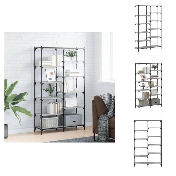 Vidaxl Libreria Grigio Sonoma 100X32X170 Cm Materiale A Base Di Legno E Ferro - Librerie & Librerie-image