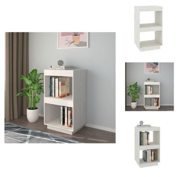 Vidaxl Libreria Bianca 40X35X71 Cm In Legno Di Pino Massiccio - Librerie E Scaffalature-image