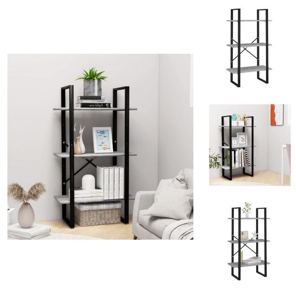 Vidaxl Scaffale In Cemento Grigio 60X30X105 Cm Materiale A Base Di Legno - Librerie E Scaffali-image