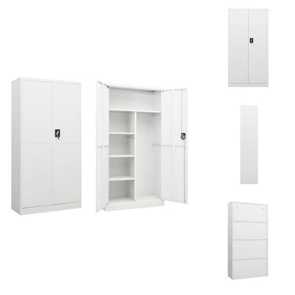 Vidaxl Armadietto Bianco 90X40X180 Cm In Acciaio - Armadietti Per Archiviazione-image