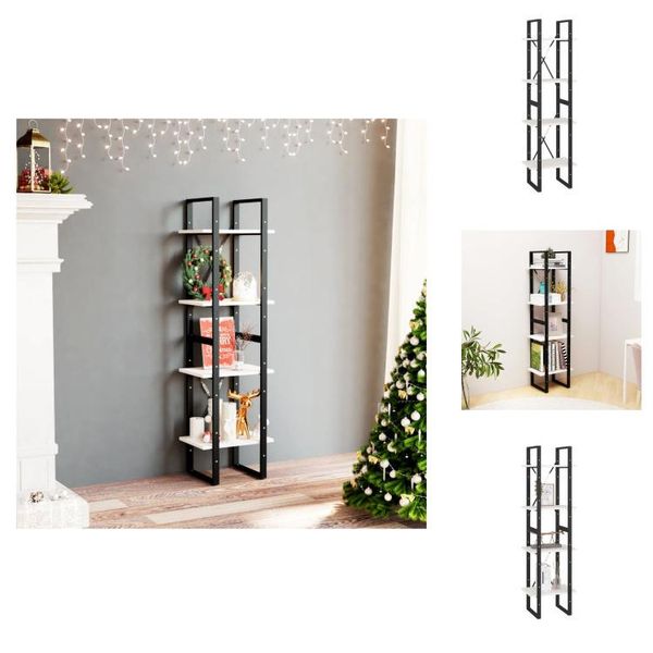 Vidaxl Libreria 4 Scomparti Bianca 40X30X140 Cm In Legno Di Pino Massiccio - Librerie E Scaffalature-image