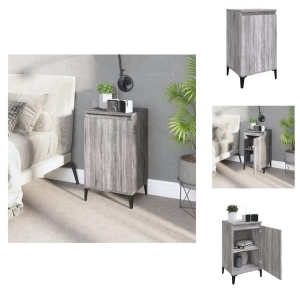 Vidaxl Comodino Grigio Sonoma 40X35X70 Cm Materiale A Base Di Legno - Comodini-image