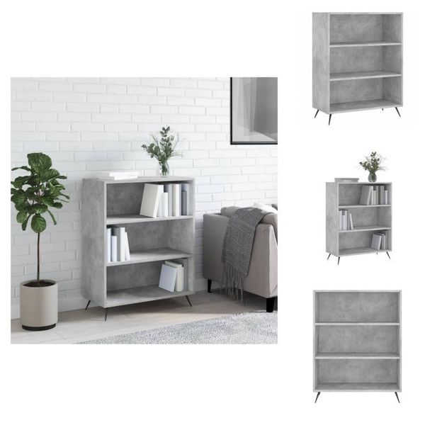 Vidaxl Libreria Grigio Cemento 69,5X32,5X90 Cm In Legno - Librerie E Scaffalature-image