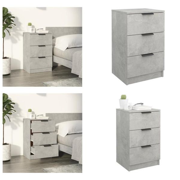 Vidaxl Comodino Grigio Cemento 40X36X65 Cm - Comodino - Tavolini - Armadio - Comodino-image