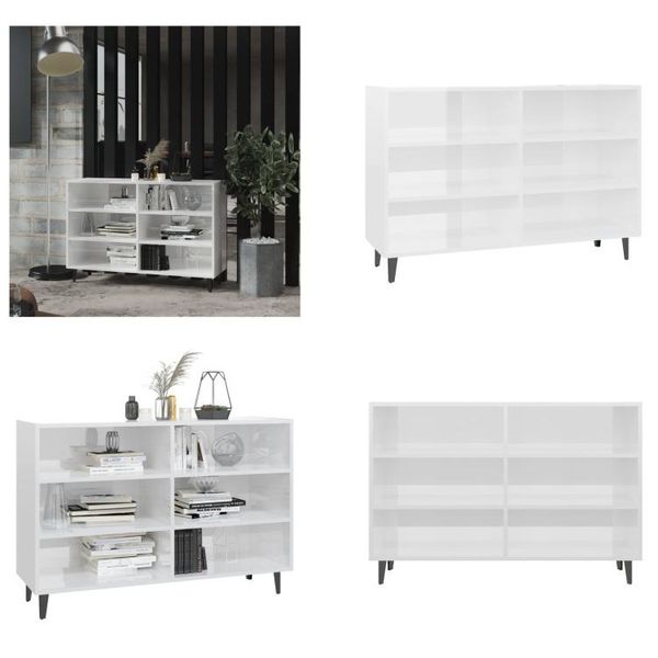 Vidaxl Credenza Bianca Lucida 103,5X35X70 Cm In Legno - Credenza - Credenze - Armadi - Credenze-image