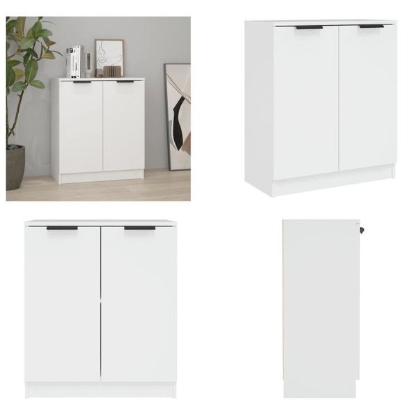 Vidaxl Credenza Bianca 60X30X70 Cm Materiale A Base Di Legno - Credenza - Credenza - Armadio - Armadio Portaoggetti-image