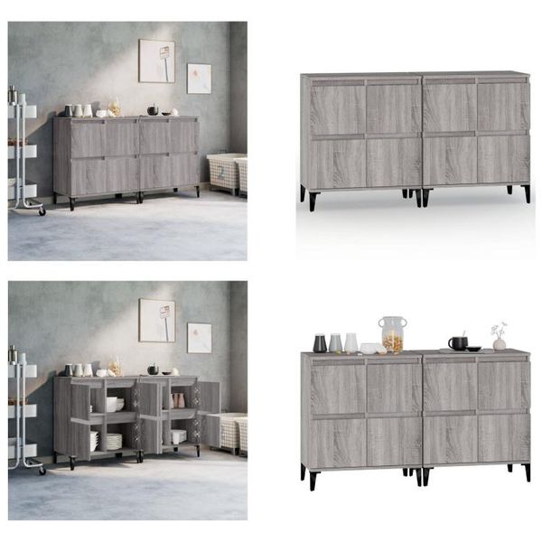 Vidaxl Credenze 2 Pz. Grigio Sonoma 60X35X70 Cm Materiale A Base Di Legno - Credenza - Credenze - Armadio - Armadio Portaoggetti-image