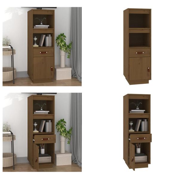 Vidaxl Credenza Honigbraun 34X40X108,5 Cm Massivholz Kiefer - Credenza - Credenze - Credenza Holz - Credenza-image