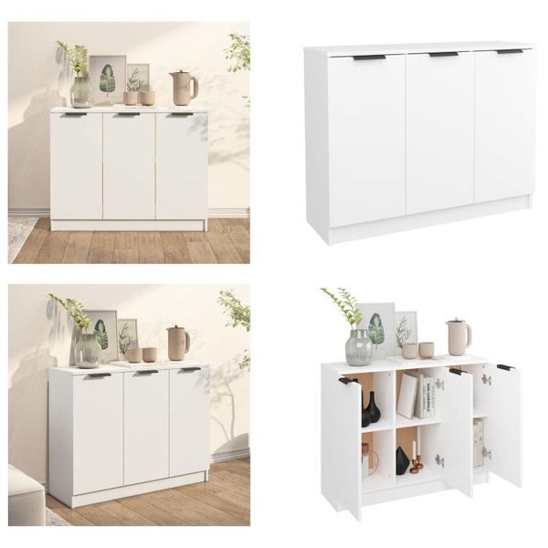Vidaxl Credenza Bianca 90,5X30X70 Cm Materiale A Base Di Legno - Credenza - Credenza - Armadio - Armadio Portaoggetti-image