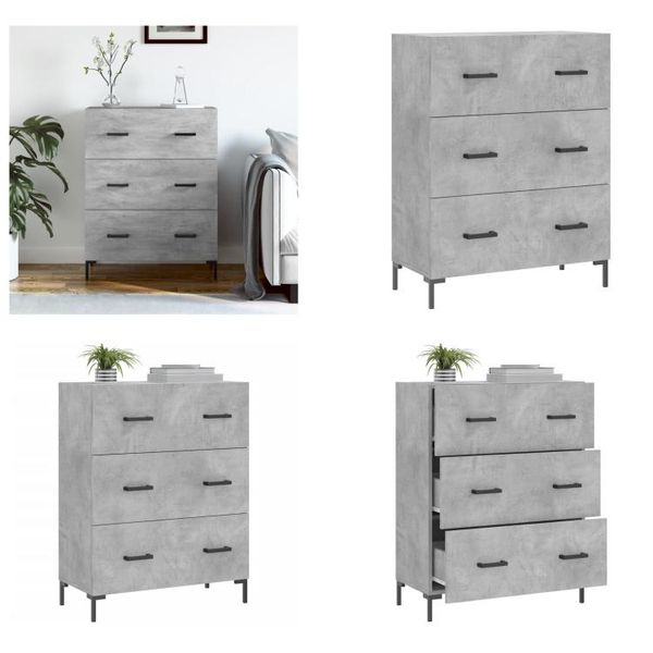 Vidaxl Credenza Grigio Cemento 69,5X34X90 Cm Materiale A Base Di Legno - Credenza - Credenza - Armadio - Credenza-image