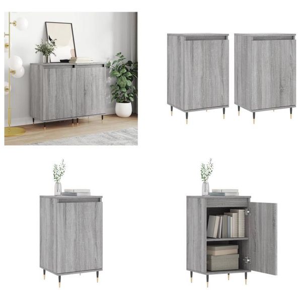Vidaxl Credenze 2 Pz. Grigio Sonoma 40X35X70 Cm Materiale A Base Di Legno - Credenza - Credenze - Armadio - Armadio Portaoggetti-image