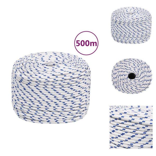 Vidaxl Corda Da Barca Bianca 10 Mm 500 M In Polipropilene - Corde-image