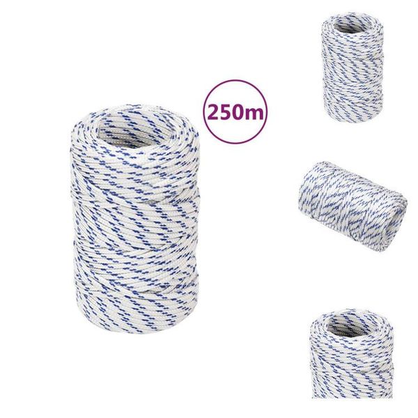 Vidaxl Corda Da Barca Bianca 2 Mm 250 M In Polipropilene - Corde-image