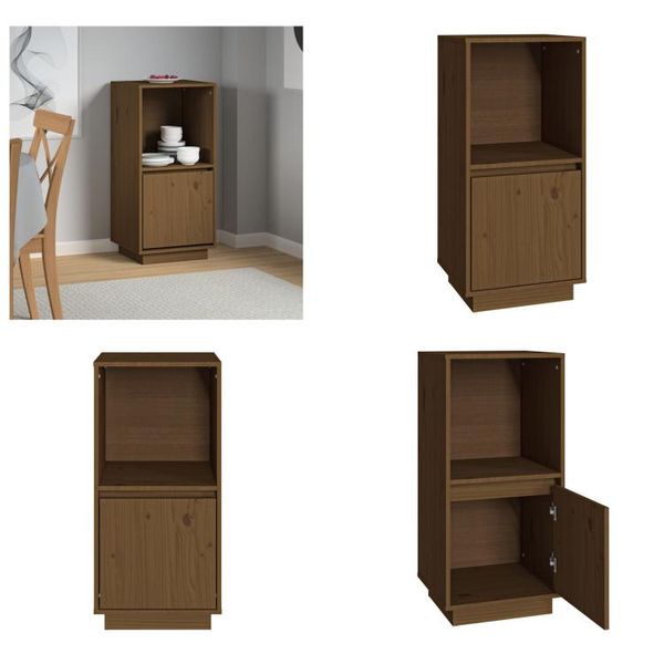 Vidaxl Credenza Marrone Miele 38X35X80 Cm In Legno Di Pino Massiccio - Credenza - Credenza - Credenza - Credenza - Madia-image