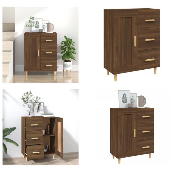 Vidaxl Credenza In Rovere Marrone 69,5X34X90 Cm Materiale A Base Di Legno - Credenza - Credenza - Armadio - Armadio Portaoggetti-image