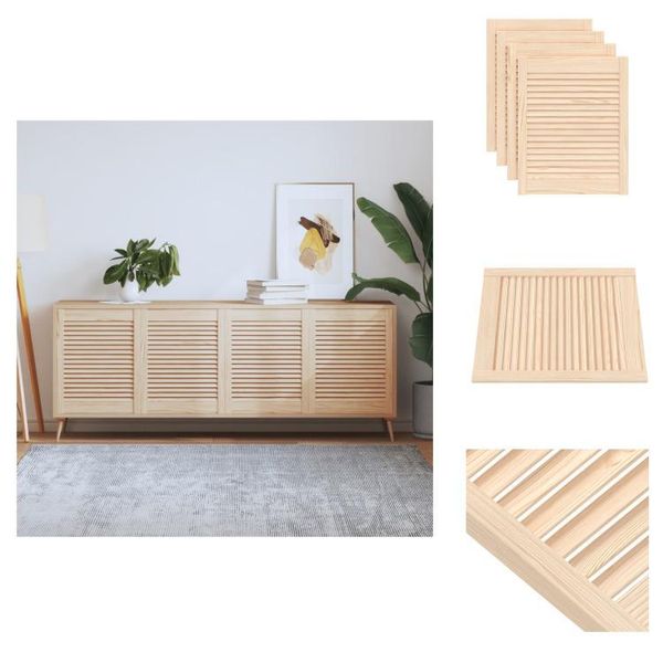 Vidaxl Ante Dell'armadio A Persiana 4 Pezzi 61,5X49,4 Cm In Legno Massiccio - Ante Dell'armadio-image