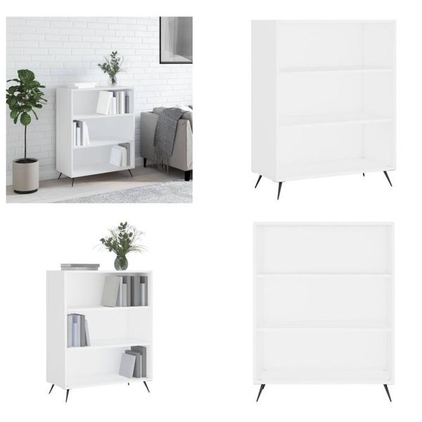 Vidaxl Libreria Bianca 69,5X32,5X90 Cm Materiale A Base Di Legno - Libreria - Scaffali Per Libri - Contenitore Per Libri - Armadio Portaoggetti-image