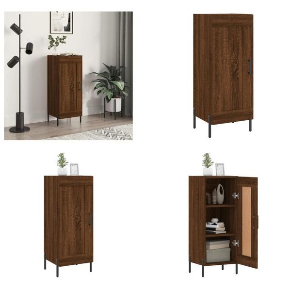Vidaxl Credenza In Rovere Marrone 34,5X34X90 Cm Materiale A Base Di Legno - Credenza - Credenza - Armadio - Armadio Portaoggetti-image