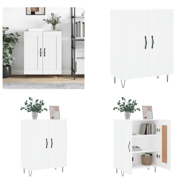 Vidaxl Credenza Bianca 69,5X34X90 Cm Materiale A Base Di Legno - Credenza - Credenza - Armadio - Armadio Portaoggetti-image