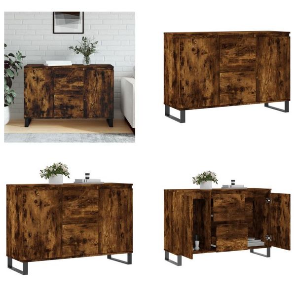 Vidaxl Credenza In Rovere Affumicato 104X35X70 Cm Materiale A Base Di Legno - Credenza - Credenze - Cassettiere - Buffet-image