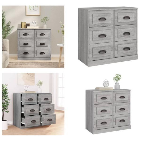 Vidaxl Credenza Grigio Sonoma 70X35,5X67,5 Cm Materiale A Base Di Legno - Credenza - Credenze - Armadio - Armadio Portaoggetti-image