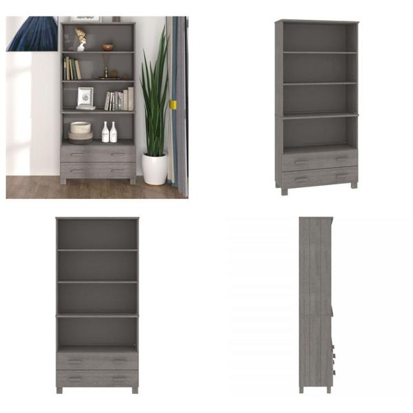 Vidaxl Credenza Hamar Massivholz Kiefer Hellgrau - Credenza - Credenze - Credenza Massivholz - Credenza Holz-image