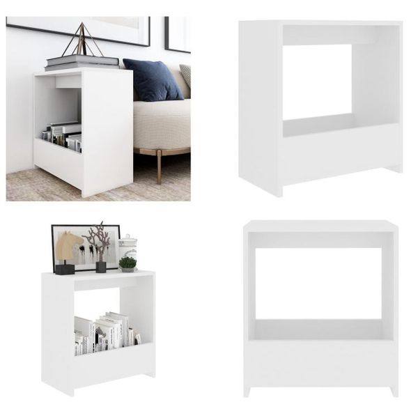 Vidaxl Tavolino Bianco 50X26X50 Cm In Legno - Tavolino - Tavolini - Portariviste - Tavolino Da Caffè-image